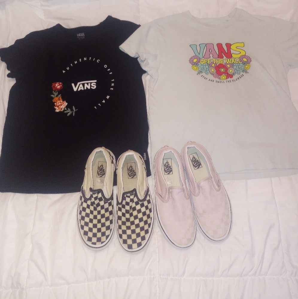 Vans T-Shirts and Slip-On Shoes Set